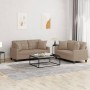 Cappuccino synthetic leather 2-piece sofa set with cushions by , Sofas - Ref: Foro24-3201372, Price: 465,39 €, Discount: %