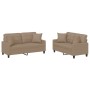 Cappuccino synthetic leather 2-piece sofa set with cushions by , Sofas - Ref: Foro24-3201372, Price: 465,39 €, Discount: %