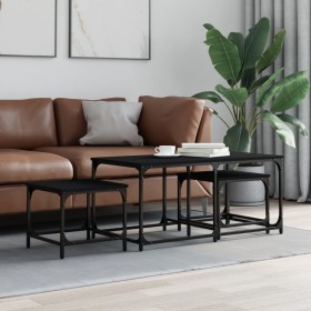 Stapelbare Couchtische, 3 Stück, schwarzes Holzwerkstoff von , Couchtisch - Ref: Foro24-835389, Preis: 54,99 €, Rabatt: %