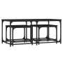 Stapelbare Couchtische, 3 Stück, schwarzes Holzwerkstoff von , Couchtisch - Ref: Foro24-835389, Preis: 53,72 €, Rabatt: %