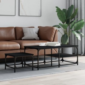 Stackable coffee tables 2 pieces black engineered wood by , Coffee table - Ref: Foro24-835394, Price: 48,99 €, Discount: %