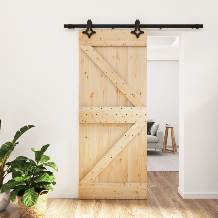 Puerta corredera con herrajes madera maciza de pino 85x210 cm de , Puertas - Ref: Foro24-3203123, Precio: 187,02 €, Descuento: %