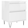 Glossy white plywood nightstand 40x35x50 cm by , Nightstands - Ref: Foro24-830672, Price: 51,99 €, Discount: %