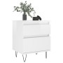 Glossy white plywood nightstand 40x35x50 cm by , Nightstands - Ref: Foro24-830672, Price: 51,99 €, Discount: %