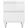 Glossy white plywood nightstand 40x35x50 cm by , Nightstands - Ref: Foro24-830672, Price: 51,99 €, Discount: %