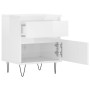 Glossy white plywood nightstand 40x35x50 cm by , Nightstands - Ref: Foro24-830672, Price: 51,99 €, Discount: %