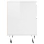 Glossy white plywood nightstand 40x35x50 cm by , Nightstands - Ref: Foro24-830672, Price: 51,99 €, Discount: %