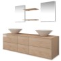 Beige 7-piece bathroom and sink furniture set by vidaXL, Bathroom furniture - Ref: Foro24-272232, Price: 405,12 €, Discount: %