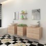 Conjunto de muebles de baño y lavabo 7 piezas beige de vidaXL, Muebles de baño - Ref: Foro24-272232, Precio: 405,12 €, Descue...