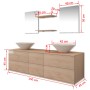 Beige 7-piece bathroom and sink furniture set by vidaXL, Bathroom furniture - Ref: Foro24-272232, Price: 405,12 €, Discount: %