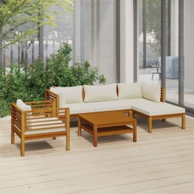 Garden furniture 6 pcs cream cushions solid acacia wood by , Garden sets - Ref: Foro24-3086928, Price: 714,99 €, Discount: %