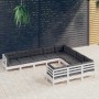 Garden furniture 10 pieces and white pine wood cushions by , Garden sets - Ref: Foro24-3096996, Price: 891,60 €, Discount: %