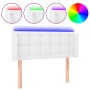 Cabecero con LED cuero sintético blanco 83x16x78/88 cm de , Cabeceros y pies de cama - Ref: Foro24-3123309, Precio: 58,60 €, ...