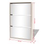 Shoe cabinet 3 compartments oak mirror 63x17x102.5 cm by vidaXL, Shoe racks and shoe organizers - Ref: Foro24-243047, Price: ...