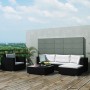 Set muebles de jardín 6 piezas y cojines ratán sintético negro de vidaXL, Conjuntos de jardín - Ref: Foro24-41874, Precio: 58...