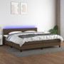 Box spring bed mattress LED lights dark brown fabric 200x200 cm by , Beds and slatted bases - Ref: Foro24-3133264, Price: 598...