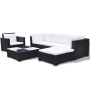 Set muebles de jardín 6 piezas y cojines ratán sintético negro de vidaXL, Conjuntos de jardín - Ref: Foro24-41874, Precio: 58...