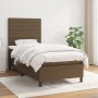 Box spring bed with dark brown fabric mattress 100x200 cm by , Beds and slatted bases - Ref: Foro24-3141836, Price: 383,05 €,...