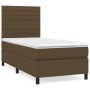 Cama box spring con colchón tela marrón oscuro 100x200 cm de , Camas y somieres - Ref: Foro24-3141836, Precio: 383,05 €, Desc...