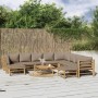 11-piece bamboo garden furniture set with taupe gray cushions by , Garden sets - Ref: Foro24-3155129, Price: 1,00 €, Discount: %