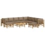 11-piece bamboo garden furniture set with taupe gray cushions by , Garden sets - Ref: Foro24-3155129, Price: 1,00 €, Discount: %