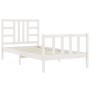 White solid wood bed frame with headboard 90x190 cm by , Beds and slatted bases - Ref: Foro24-3191937, Price: 100,04 €, Disco...