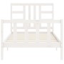 White solid wood bed frame with headboard 90x190 cm by , Beds and slatted bases - Ref: Foro24-3191937, Price: 100,04 €, Disco...