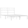 Estructura de cama con cabecero metal blanca 160x200 cm de , Camas y somieres - Ref: Foro24-355319, Precio: 101,99 €, Descuen...