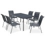 7-Piece Black Steel Garden Dining Set by , Garden sets - Ref: Foro24-43309, Price: 422,68 €, Discount: %