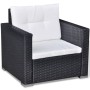 Set muebles de jardín 6 piezas y cojines ratán sintético negro de vidaXL, Conjuntos de jardín - Ref: Foro24-41874, Precio: 58...