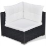 Set muebles de jardín 6 piezas y cojines ratán sintético negro de vidaXL, Conjuntos de jardín - Ref: Foro24-41874, Precio: 58...