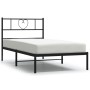 Bed frame with black metal headboard 80x200 cm by , Beds and slatted bases - Ref: Foro24-355454, Price: 56,37 €, Discount: %