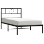 Bed frame with black metal headboard 80x200 cm by , Beds and slatted bases - Ref: Foro24-355454, Price: 56,37 €, Discount: %