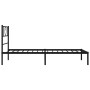 Bed frame with black metal headboard 80x200 cm by , Beds and slatted bases - Ref: Foro24-355454, Price: 56,37 €, Discount: %