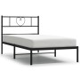 Estructura de cama con cabecero metal negro 90x200 cm de , Camas y somieres - Ref: Foro24-355456, Precio: 59,99 €, Descuento: %