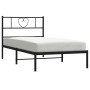 Estructura de cama con cabecero metal negro 90x200 cm de , Camas y somieres - Ref: Foro24-355456, Precio: 59,99 €, Descuento: %