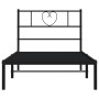 Estructura de cama con cabecero metal negro 90x200 cm de , Camas y somieres - Ref: Foro24-355456, Precio: 59,99 €, Descuento: %