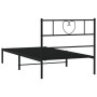 Estructura de cama con cabecero metal negro 90x200 cm de , Camas y somieres - Ref: Foro24-355456, Precio: 59,99 €, Descuento: %