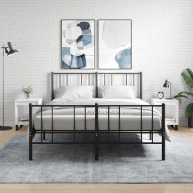 Mesitas noche 2 uds madera ingeniería blanco brillo 40x35x50 cm de , Mesitas de noche - Ref: Foro24-830737, Precio: 50,37 €, ...