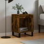 Smoked oak engineered wood bedside table 40x35x50 cm by , Nightstands - Ref: Foro24-830742, Price: 37,76 €, Discount: %