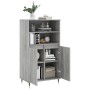 Hohes Sideboard aus Sperrholz in Sonoma-Grau, 60 x 36 x 110 cm von , Sideboards - Ref: Foro24-831482, Preis: 78,87 €, Rabatt: %