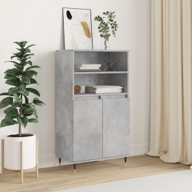 Concrete gray plywood tall sideboard 60x36x110 cm by , Sideboards - Ref: Foro24-831480, Price: 73,35 €, Discount: %