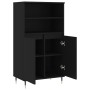 Tall black plywood sideboard 60x36x110 cm by , Sideboards - Ref: Foro24-831477, Price: 81,99 €, Discount: %