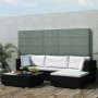 Set muebles de jardín 5 piezas y cojines ratán sintético negro de vidaXL, Conjuntos de jardín - Ref: Foro24-41872, Precio: 50...