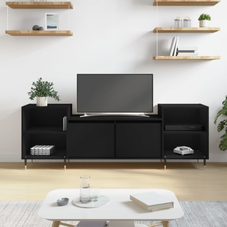 Black plywood TV cabinet 160x35x55 cm by , TV Furniture - Ref: Foro24-831333, Price: 92,92 €, Discount: %