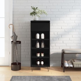 Black plywood shoe cabinet 40x36x105 cm by , Shoe racks and shoe organizers - Ref: Foro24-831461, Price: 41,10 €, Discount: %