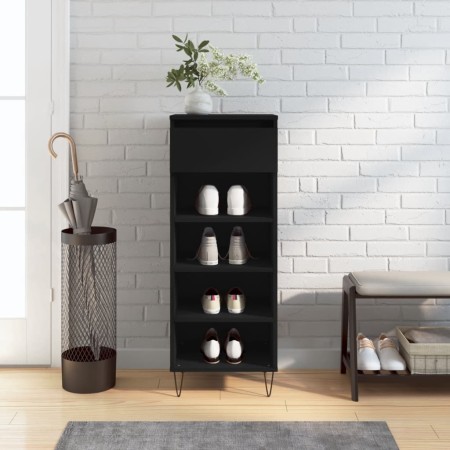 Black plywood shoe cabinet 40x36x105 cm by , Shoe racks and shoe organizers - Ref: Foro24-831461, Price: 40,90 €, Discount: %