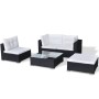 5-teiliges Gartenmöbel-Set und schwarze synthetische Rattankissen von vidaXL, Gartensets - Ref: Foro24-41872, Preis: 491,53 €...