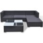 Set muebles de jardín 5 piezas y cojines ratán sintético negro de vidaXL, Conjuntos de jardín - Ref: Foro24-41872, Precio: 49...