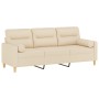 3-seater sofa with cream fabric cushions 180 cm by , Sofas - Ref: Foro24-3200831, Price: 333,92 €, Discount: %